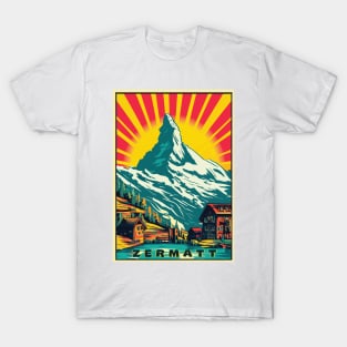 Zermatt,Matterhorn,Switzerland,Ski Poster T-Shirt